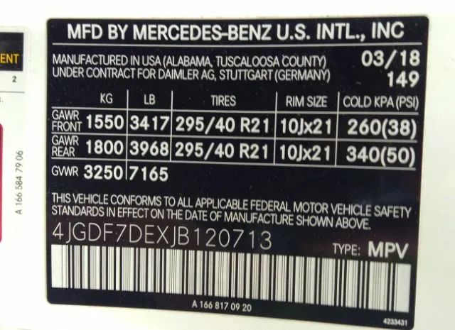 Photo 8 VIN: 4JGDF7DEXJB120713 - MERCEDES-BENZ GLS 