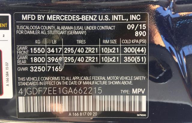 Photo 9 VIN: 4JGDF7EE1GA662215 - MERCEDES-BENZ GL 63 AMG 