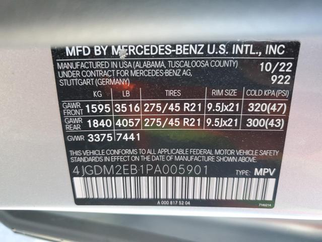 Photo 12 VIN: 4JGDM2EB1PA005901 - MERCEDES-BENZ EQS SUV 45 