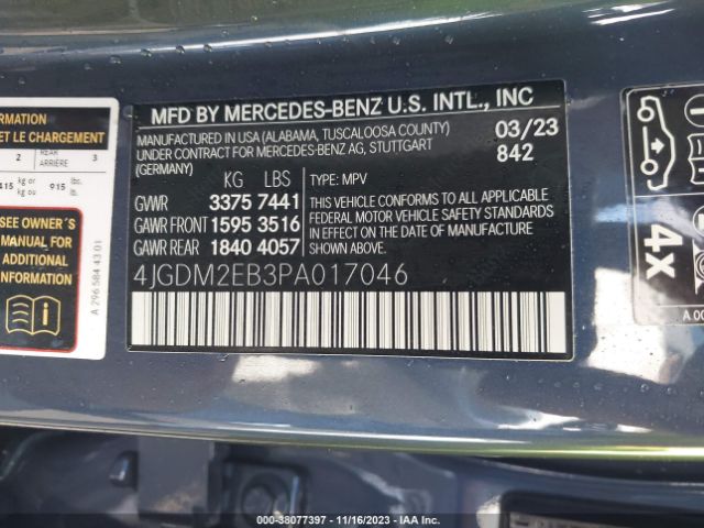 Photo 8 VIN: 4JGDM2EB3PA017046 - MERCEDES-BENZ EQS 450 