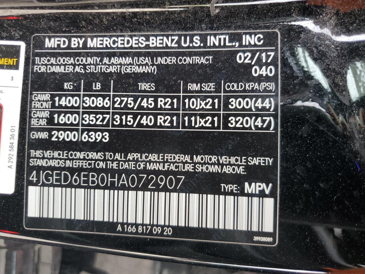 Photo 12 VIN: 4JGED6EB0HA072907 - MERCEDES-BENZ GLE 