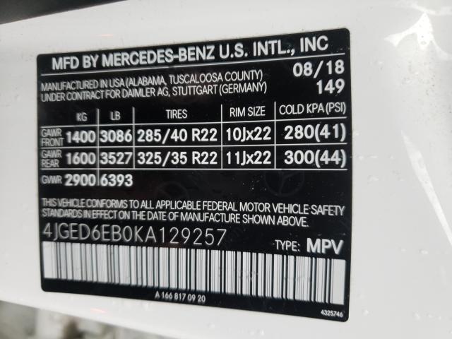 Photo 9 VIN: 4JGED6EB0KA129257 - MERCEDES-BENZ GLE COUPE 