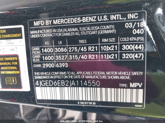 Photo 8 VIN: 4JGED6EB2JA114550 - MERCEDES-BENZ AMG GLE 43 COUPE 