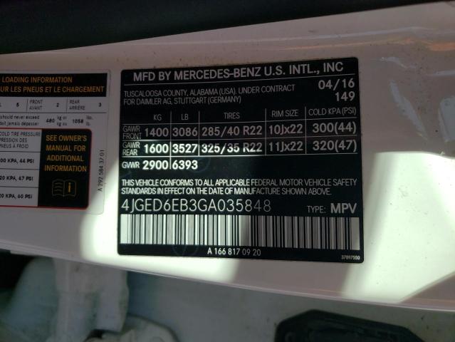 Photo 12 VIN: 4JGED6EB3GA035848 - MERCEDES-BENZ GLE-CLASS 