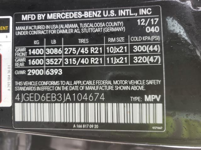 Photo 9 VIN: 4JGED6EB3JA104674 - MERCEDES-BENZ GLE COUPE 