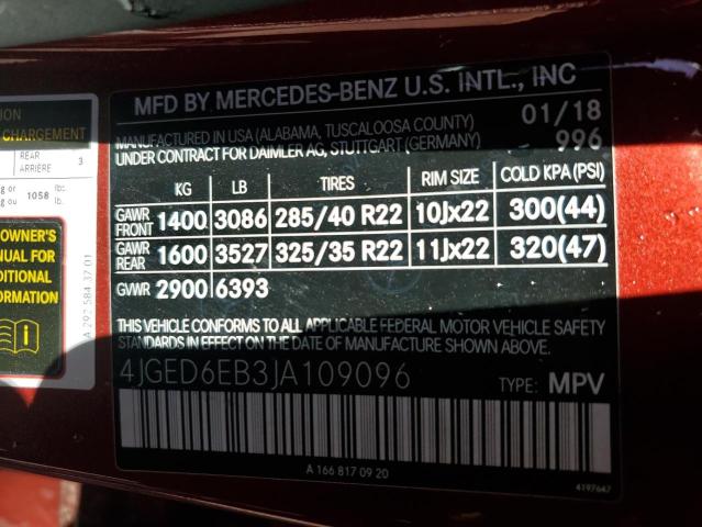 Photo 12 VIN: 4JGED6EB3JA109096 - MERCEDES-BENZ GLE COUPE 