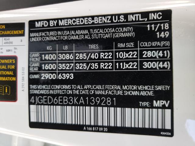 Photo 9 VIN: 4JGED6EB3KA139281 - MERCEDES-BENZ GLE COUPE 