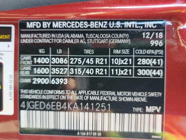 Photo 11 VIN: 4JGED6EB4KA141251 - MERCEDES-BENZ GLE-CLASS 