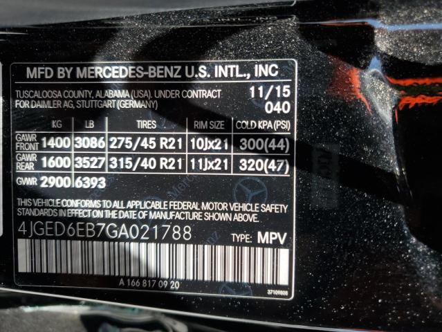 Photo 12 VIN: 4JGED6EB7GA021788 - MERCEDES-BENZ GLE-CLASS 