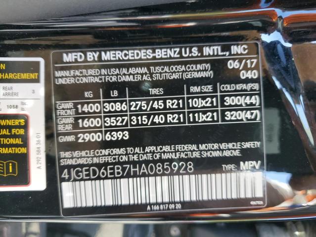 Photo 11 VIN: 4JGED6EB7HA085928 - MERCEDES-BENZ GLE COUPE 