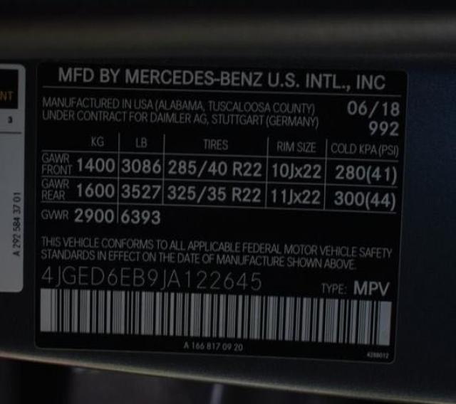 Photo 9 VIN: 4JGED6EB9JA122645 - MERCEDES-BENZ GLE 