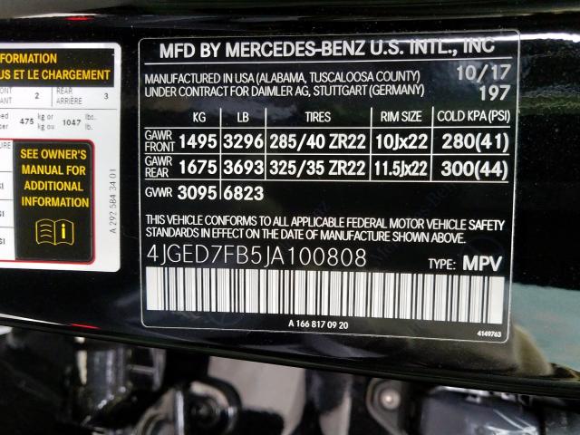 Photo 9 VIN: 4JGED7FB5JA100808 - MERCEDES-BENZ GLE COUPE 