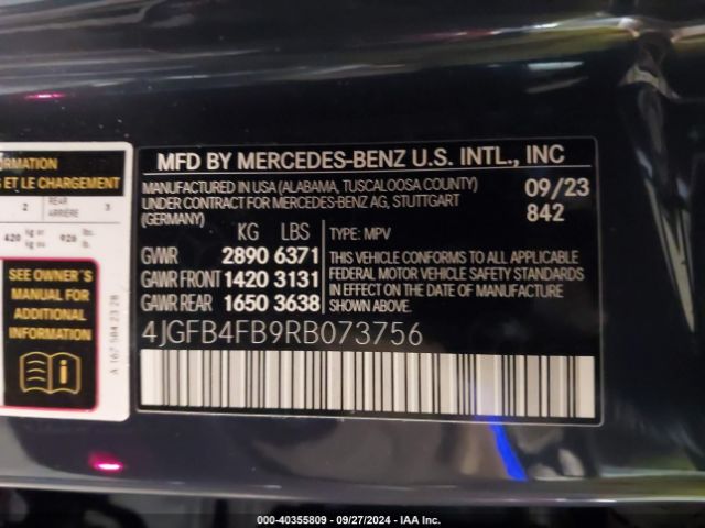 Photo 8 VIN: 4JGFB4FB9RB073756 - MERCEDES-BENZ GLE-CLASS 