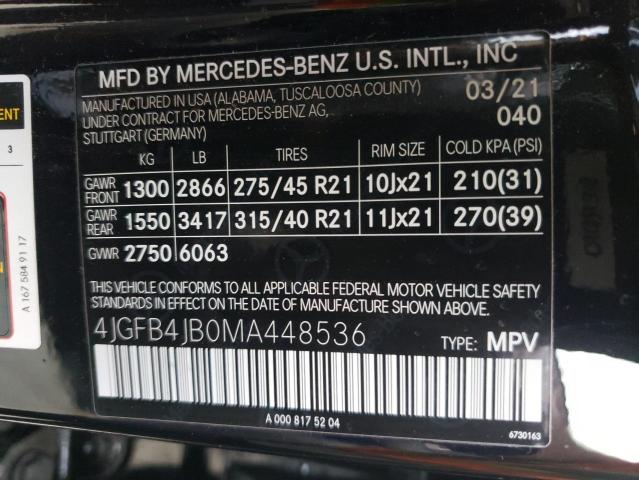 Photo 9 VIN: 4JGFB4JB0MA448536 - MERCEDES-BENZ GLE 350 