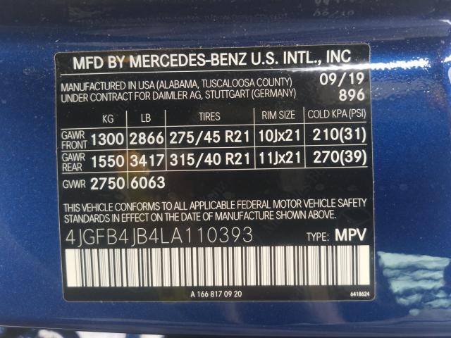 Photo 9 VIN: 4JGFB4JB4LA110393 - MERCEDES-BENZ GLE 350 