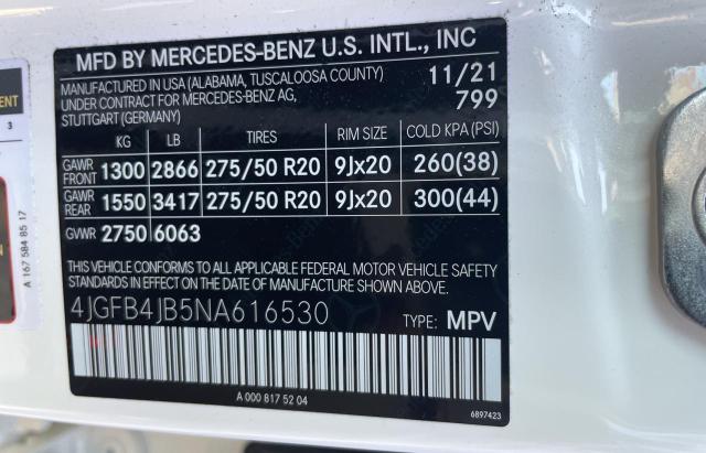 Photo 9 VIN: 4JGFB4JB5NA616530 - MERCEDES-BENZ GLE 350 