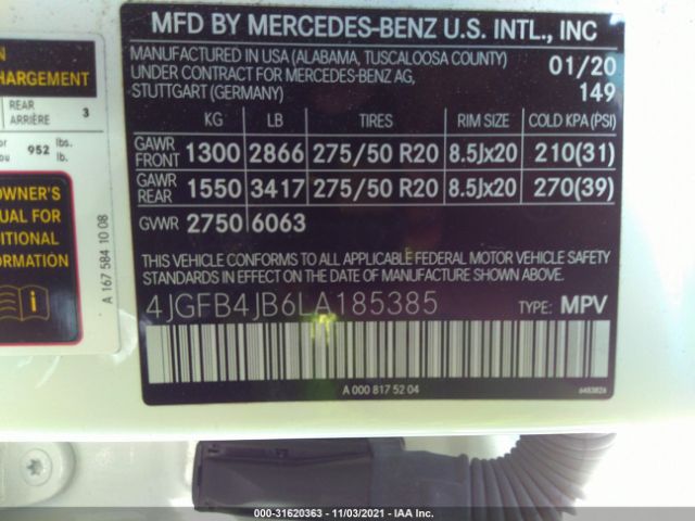 Photo 8 VIN: 4JGFB4JB6LA185385 - MERCEDES-BENZ GLE 