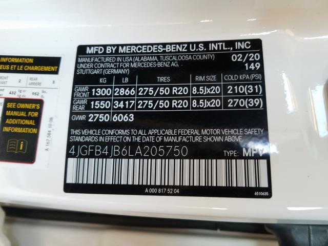 Photo 9 VIN: 4JGFB4JB6LA205750 - MERCEDES-BENZ GLE 350 