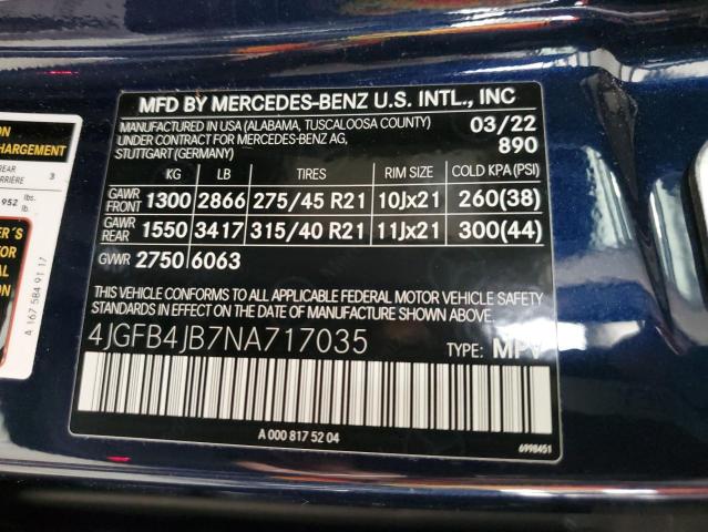 Photo 13 VIN: 4JGFB4JB7NA717035 - MERCEDES-BENZ GLE 350 