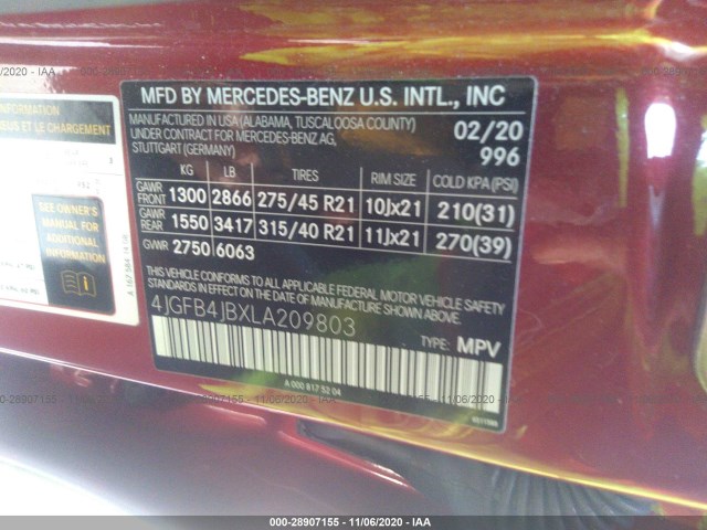 Photo 8 VIN: 4JGFB4JBXLA209803 - MERCEDES-BENZ GLE 