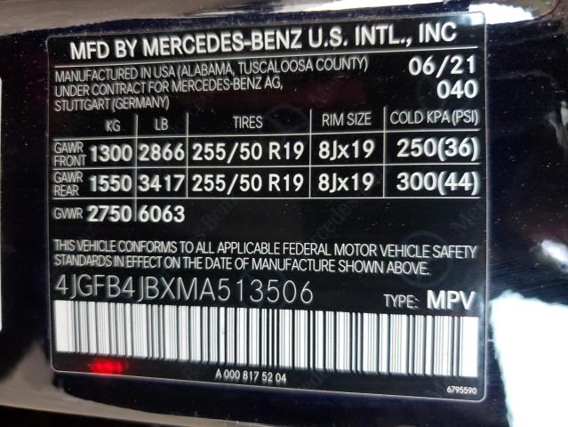 Photo 12 VIN: 4JGFB4JBXMA513506 - MERCEDES-BENZ GLE 350 