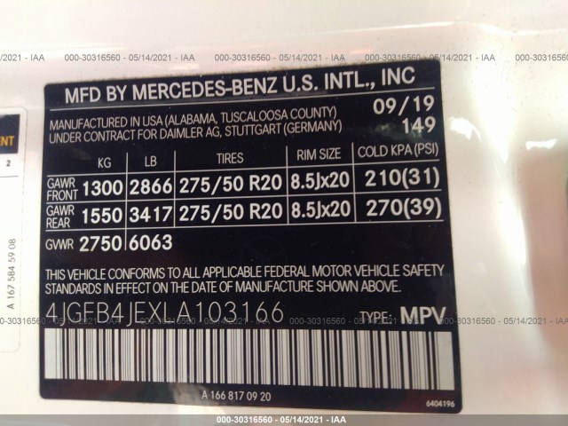 Photo 8 VIN: 4JGFB4JEXLA103166 - MERCEDES-BENZ GLE 