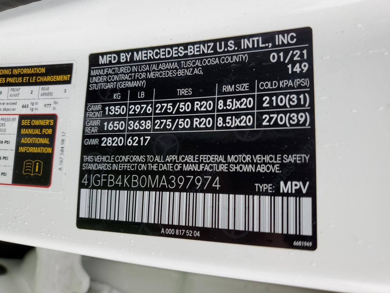 Photo 11 VIN: 4JGFB4KB0MA397974 - MERCEDES-BENZ GLE 