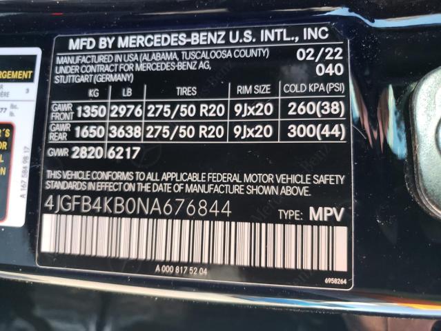 Photo 12 VIN: 4JGFB4KB0NA676844 - MERCEDES-BENZ GLE-CLASS 