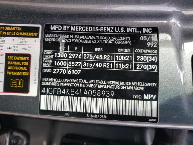 Photo 9 VIN: 4JGFB4KB4LA058939 - MERCEDES-BENZ GLE 350 4M 