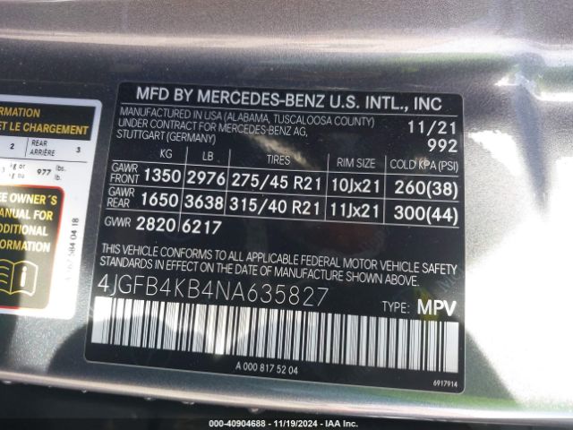 Photo 8 VIN: 4JGFB4KB4NA635827 - MERCEDES-BENZ GLE-CLASS 