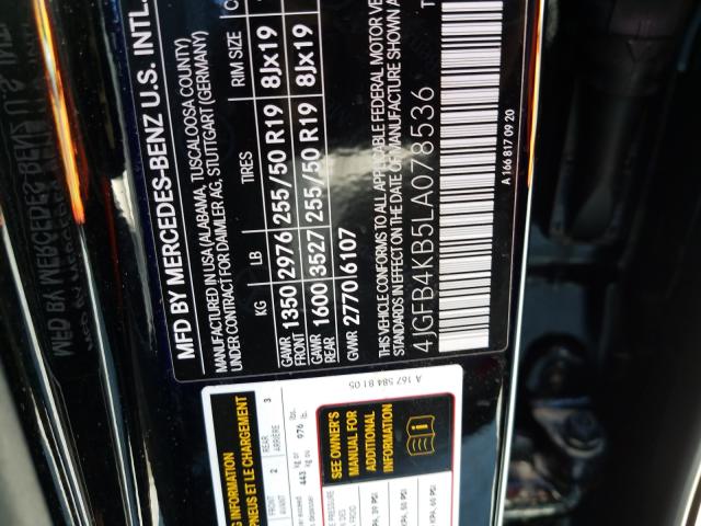 Photo 9 VIN: 4JGFB4KB5LA078536 - MERCEDES-BENZ GLE 350 4M 