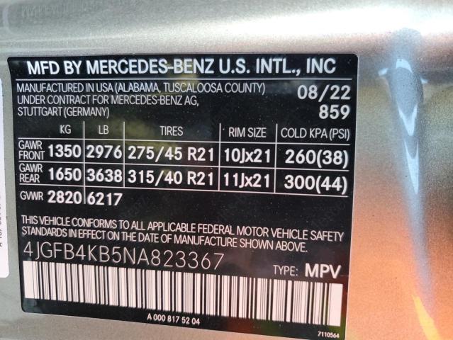 Photo 9 VIN: 4JGFB4KB5NA823367 - MERCEDES-BENZ GLE-CLASS 