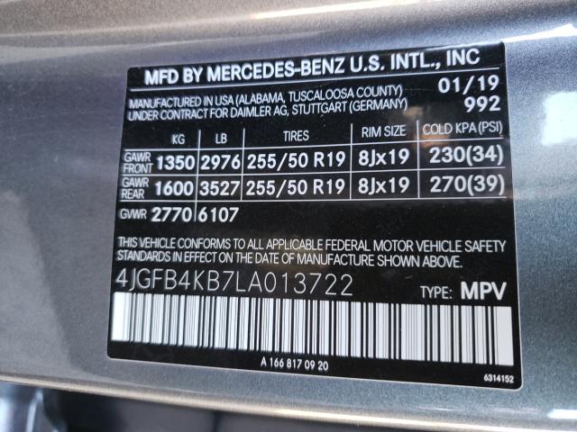 Photo 9 VIN: 4JGFB4KB7LA013722 - MERCEDES-BENZ GLE 350 