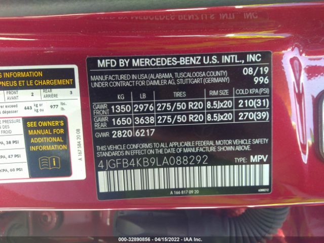 Photo 8 VIN: 4JGFB4KB9LA088292 - MERCEDES-BENZ GLE 