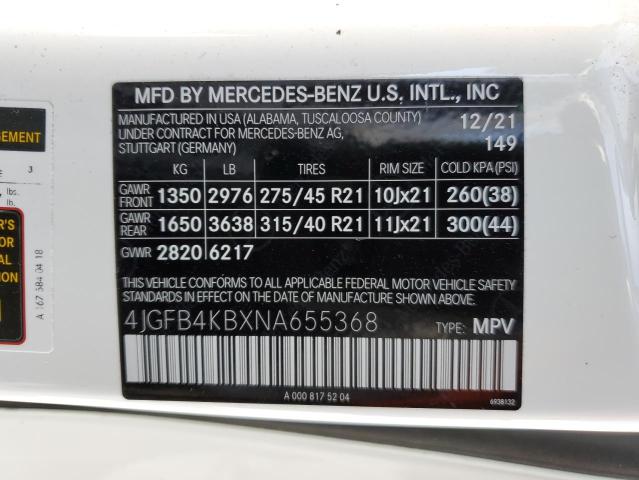 Photo 9 VIN: 4JGFB4KBXNA655368 - MERCEDES-BENZ GLE 350 4M 