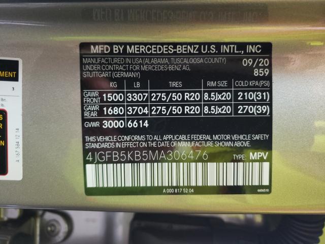 Photo 9 VIN: 4JGFB5KB5MA306476 - MERCEDES-BENZ GLE 450 4M 