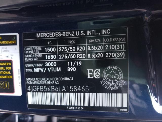 Photo 9 VIN: 4JGFB5KB6LA158465 - MERCEDES-BENZ GLE 450 4M 