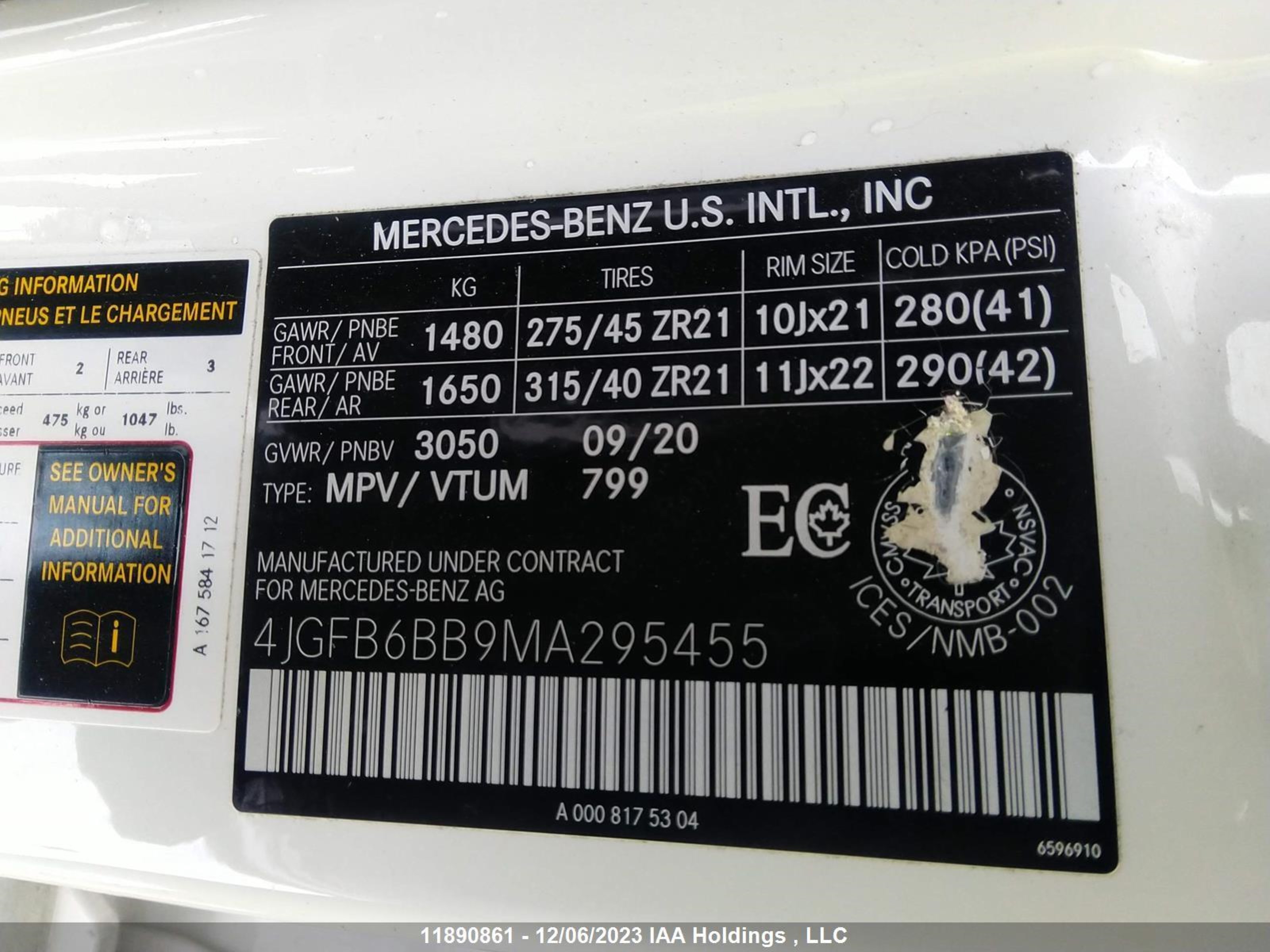 Photo 8 VIN: 4JGFB6BB9MA295455 - MERCEDES-BENZ GLE 