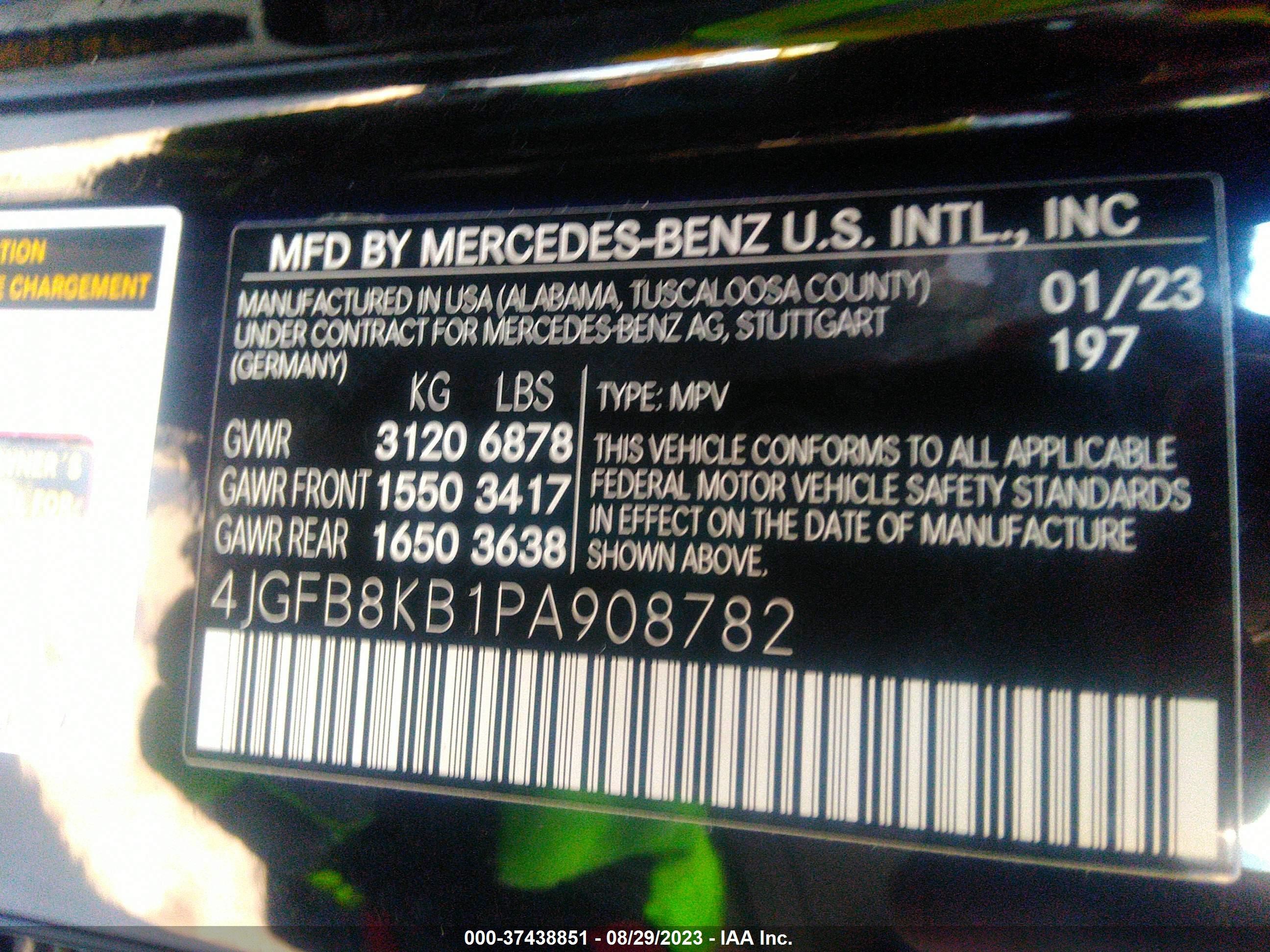 Photo 8 VIN: 4JGFB8KB1PA908782 - MERCEDES-BENZ GLE 