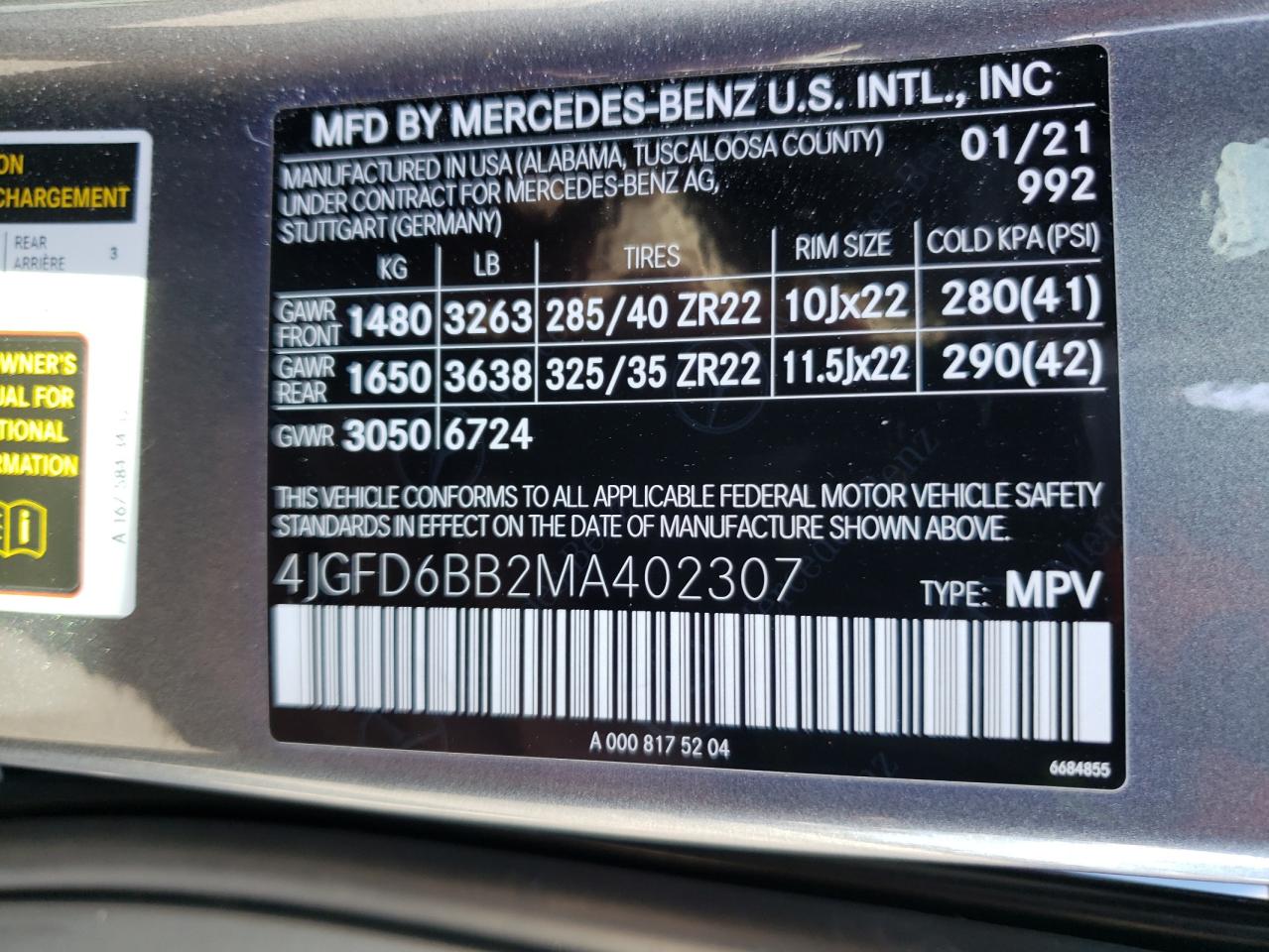 Photo 11 VIN: 4JGFD6BB2MA402307 - MERCEDES-BENZ GLE 