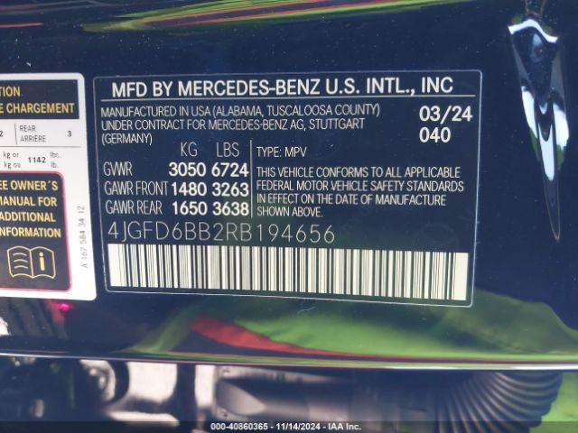 Photo 8 VIN: 4JGFD6BB2RB194656 - MERCEDES-BENZ GLE-CLASS 