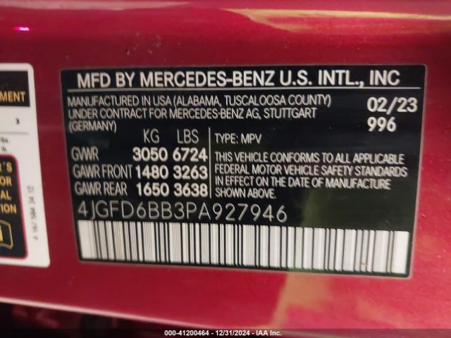 Photo 8 VIN: 4JGFD6BB3PA927946 - MERCEDES-BENZ GLE-CLASS 