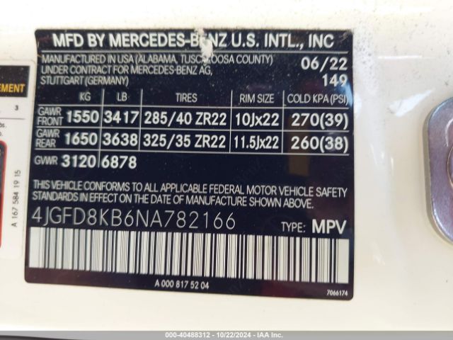 Photo 8 VIN: 4JGFD8KB6NA782166 - MERCEDES-BENZ GLE-CLASS 