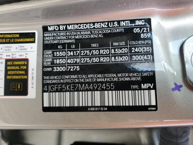 Photo 12 VIN: 4JGFF5KE7MA492455 - MERCEDES-BENZ GLS 450 4M 