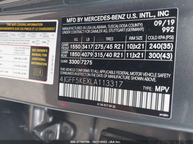 Photo 8 VIN: 4JGFF5KEXLA113317 - MERCEDES-BENZ GLS 450 