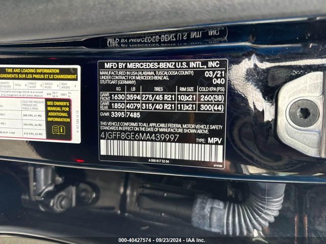 Photo 8 VIN: 4JGFF8GE6MA439997 - MERCEDES-BENZ GLS-CLASS 