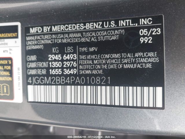 Photo 8 VIN: 4JGGM2BB4PA010821 - MERCEDES-BENZ EQE SUV 