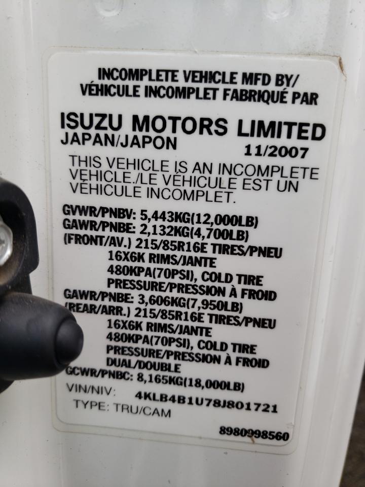 Photo 11 VIN: 4KLB4B1U78J801721 - ISUZU NPR 