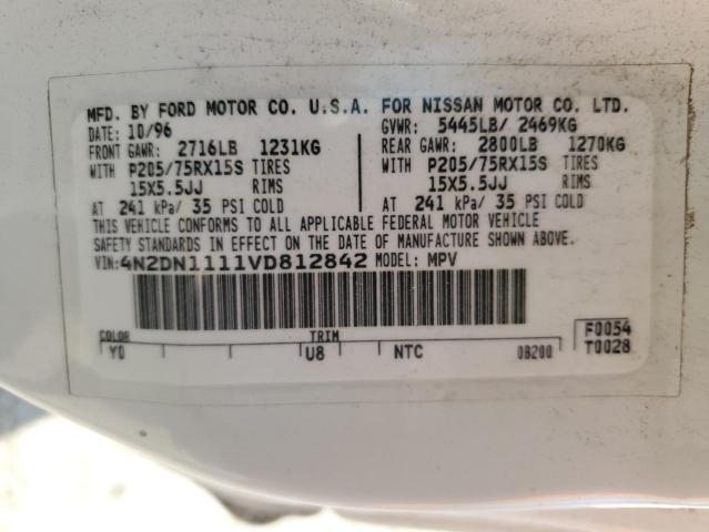 Photo 12 VIN: 4N2DN1111VD812842 - NISSAN QUEST XE 