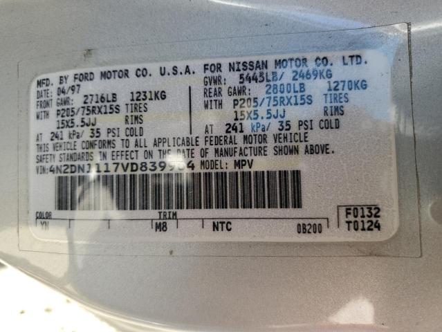 Photo 12 VIN: 4N2DN1117VD839964 - NISSAN QUEST XE 